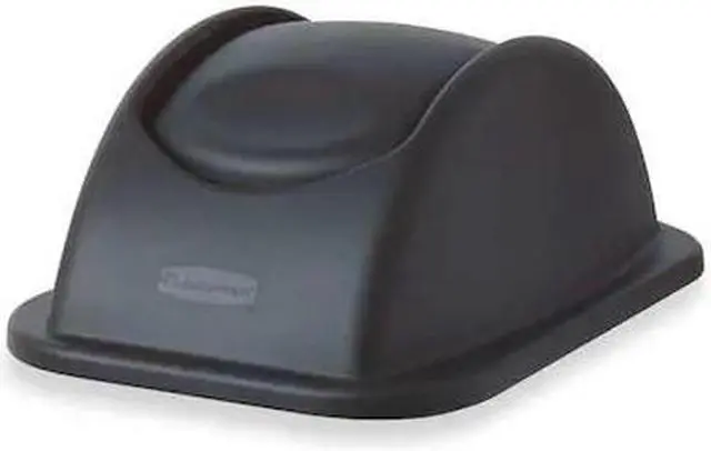 Alt view image 2 of 4 - RUBBERMAID FG306700BLA Trash Can Top,Dome,Swing Closure,Black