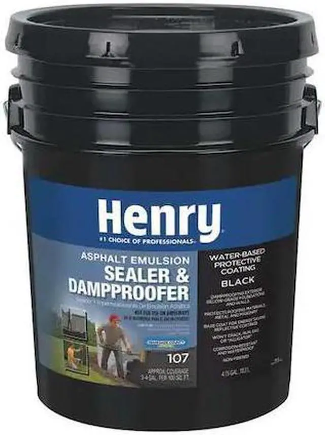 Alt view image 4 of 4 - HENRY HE107571 Sealer & Dampproofer, 4.75 gal, Black