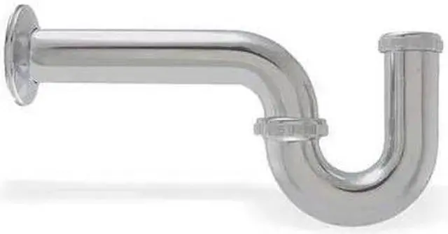 Main image of ZORO SELECT 4FEW1 1-1/2" x 1-1/4 Dia, Brass, Chrome, Lavatory/Kitchen, P-Trap