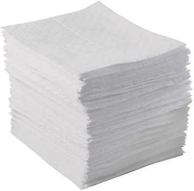 Alt view image 2 of 6 - BRADY BPO100 Sorbent Pad, 20 gal, 15 in x 17 in, Oil, White, 100 PK