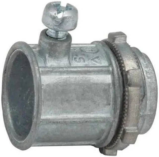 Alt view image 2 of 2 - RACO 2608 EMT Grounding Connector, 2 in, Set Screw, Zinc Alloy, Zinc Plated,