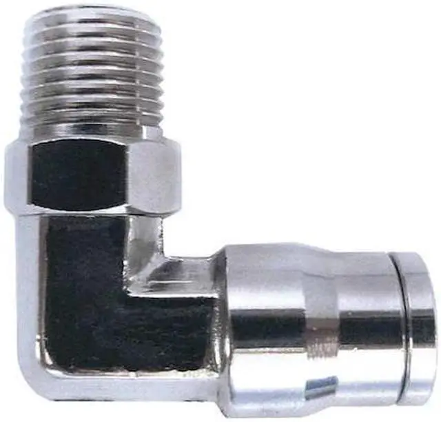Main image of ZORO SELECT 22FR85 1/4" Tube x 1/8" MNPT Nickel Brass 90 Degree Elbow