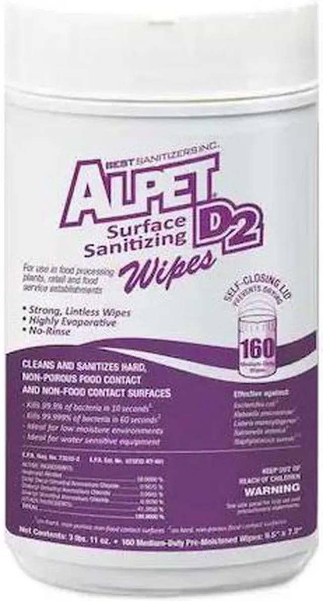 Main image of ALPET SSW0002 Sanitizing Wipes, 160 Wipe Canister, 9 1/2 in x 7 1/4 in,