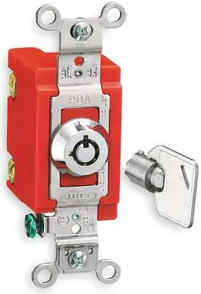 Alt view image 2 of 3 - HUBBELL WIRING DEVICE-KELLEMS HBL1221RKL Wall Swtch,1-Pol,20A,SS,Barrl Key
