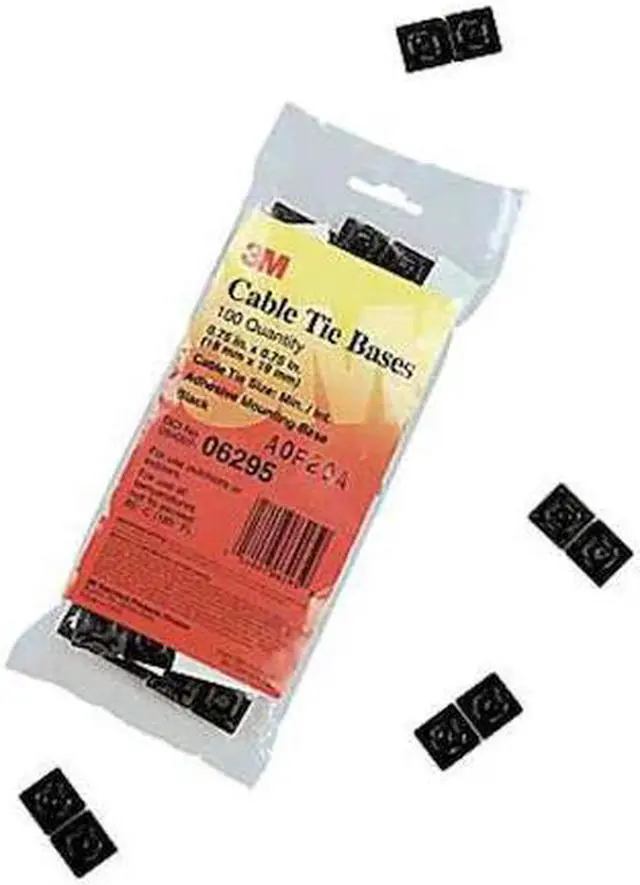 Main image of 3M CTB75X75BKA-C Cable Tie Base, Nylon 6/6, Black, 0.74 in L