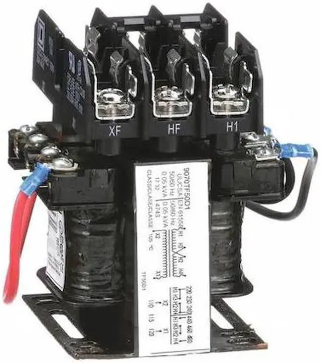 Main image of SQUARE D 9070TF50D1 Control Transformer, 50 VA, Not Rated, 120V AC, 240/480V AC
