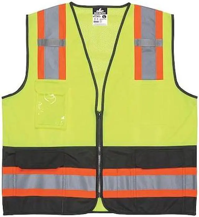 Main image of MCR SAFETY WCCL2MLSZX4 High Visibility Vest,4XL Size,Unisex