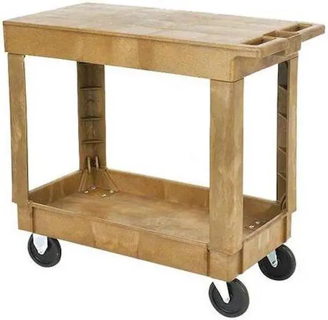 Main image of ZORO SELECT 5UTJ4 Utility Cart with Deep Lipped & Flush Plastic Shelves,