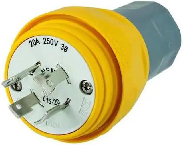 Alt view image 3 of 3 - HUBBELL WIRING DEVICE-KELLEMS HBL26W75 Watertight Locking Plug, L15-20P, 20 A,