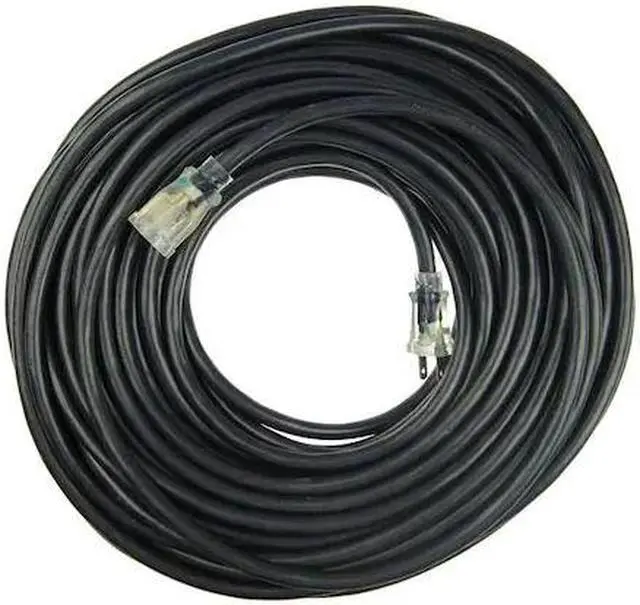 Main image of ZORO SELECT 21RJ53 SJTW Outdoor Extension Cord, 12 AWG 1 Outlet, 5-15R, Black,