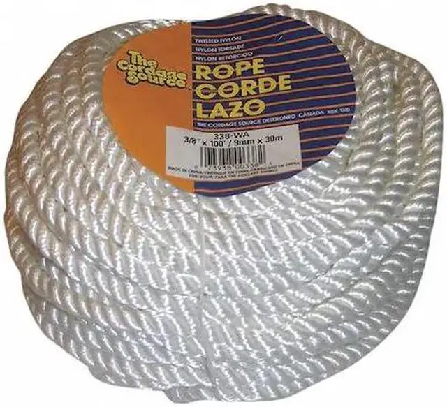 Main image of ZORO SELECT 338-WA Rope, 100ft, Wht, 580lb., Nylon
