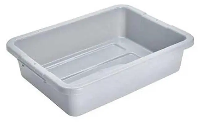 Main image of RUBBERMAID COMMERCIAL FG334900GRAY Nestable Storage Container, 4.6 gal, 20 in L