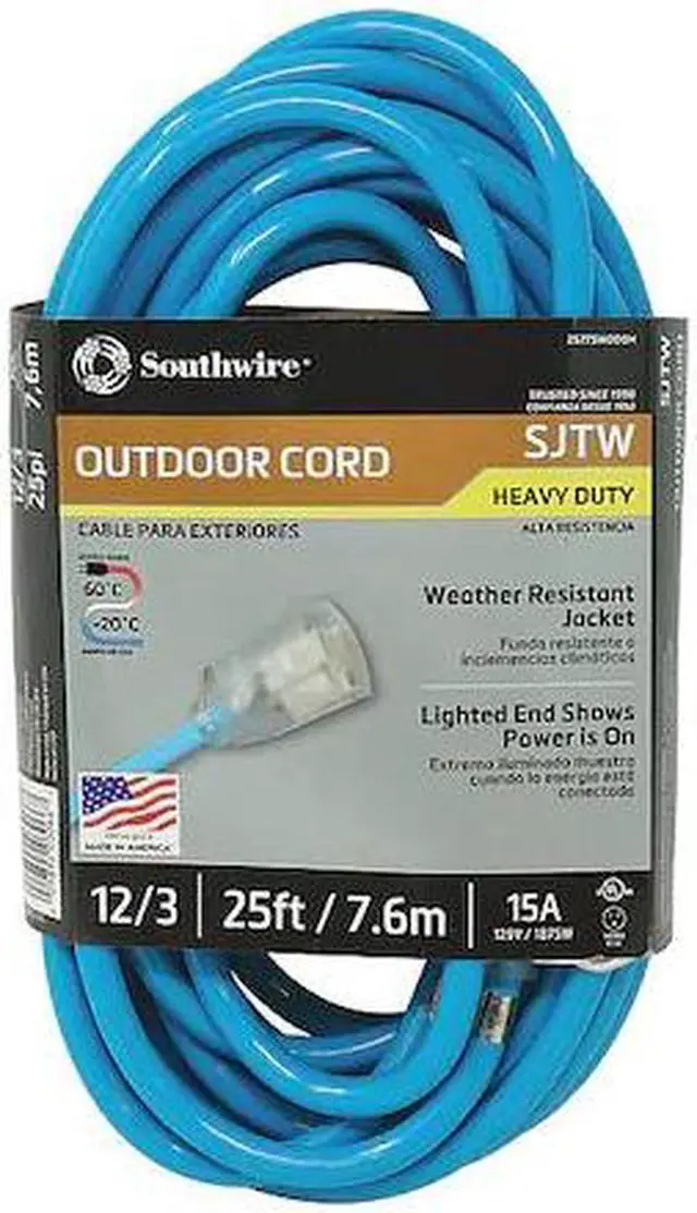 Alt view image 2 of 2 - SOUTHWIRE 2577SW000H SJTW Extension Cord, 12 AWG, Outdoor, 12/3, 1 Outlets,
