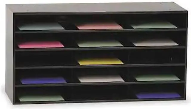 Main image of DURHAM MFG 434-08 Literature Rack,Compartment 15,Blk