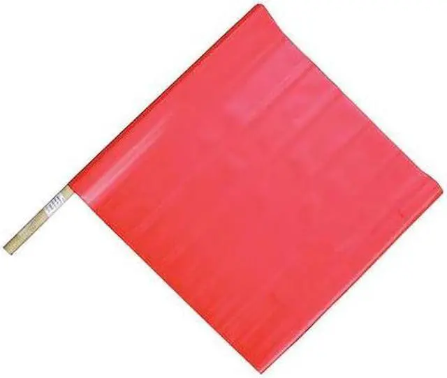 Main image of ZORO SELECT 6FGK7 Handheld Warning Flag,Red,18 x 18 In