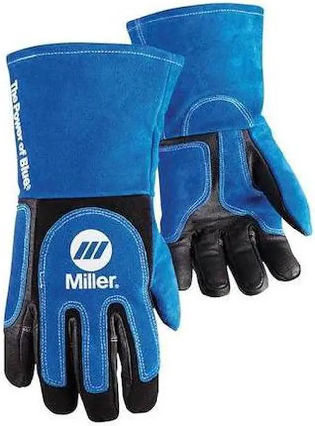 Alt view image 2 of 6 - MILLER ELECTRIC 263340 ArcArmor Welding Gloves,3D,XL,Wing,BlueBlack,PR