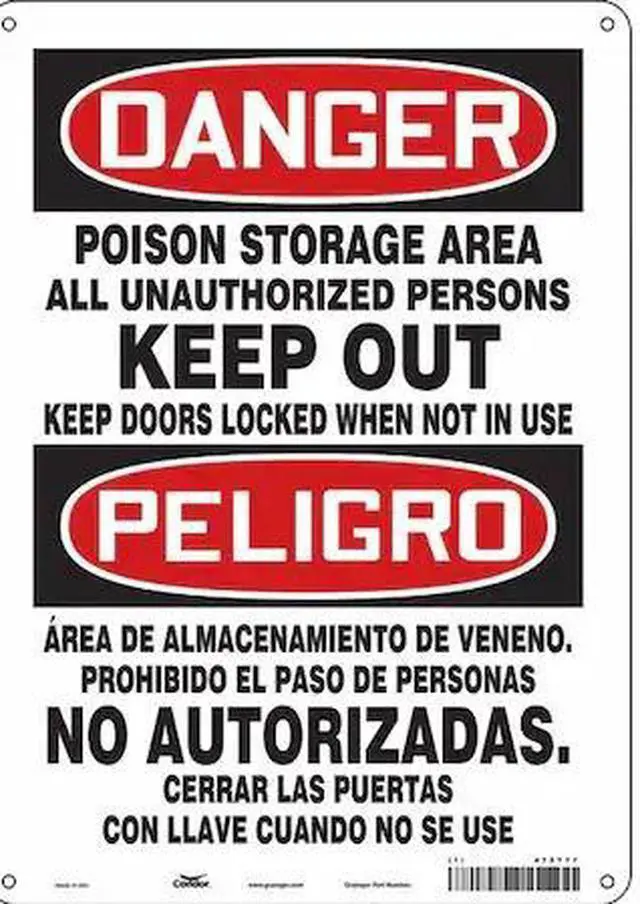 Main image of CONDOR 472T77 Safety Sign, 14 in Height, 10 in Width, Aluminum, Vertical