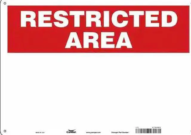 Main image of CONDOR 473D89 Safety Sign, 14 in H, 20 in W, Polyethylene, Horizontal