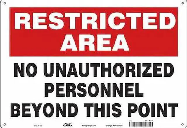 Main image of CONDOR 472W91 Safety Sign, 14 in H, 20 in W, Polyethylene, Horizontal