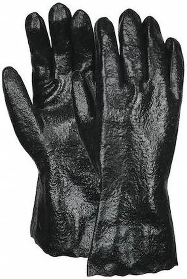 Main image of Mcr Safety Black Pvc Rough Interlock Line, L, PK12 Black   6212R