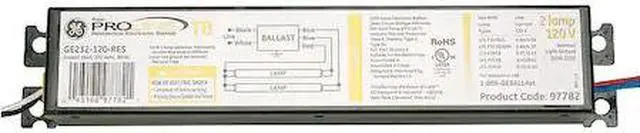 Main image of GE LIGHTING GE-232-MAX347-L GE LIGHTING 48 Watts, 2 Lamps, Electronic Ballast