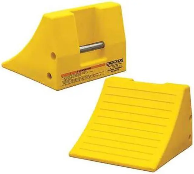 Alt view image 2 of 3 - Checkers Wheel Chock,11 In H,Urethane,Yellow  MC3009