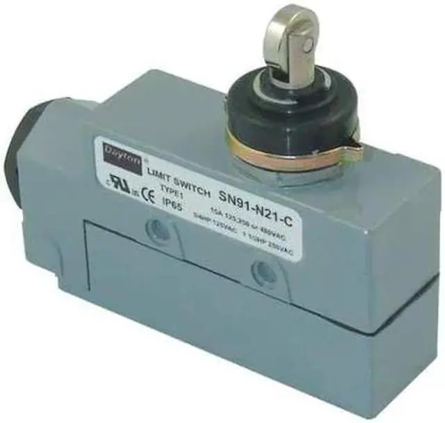 Main image of DAYTON 12T912 Limit Switch, Plunger, Roller, SPDT, 15A @ 480V AC