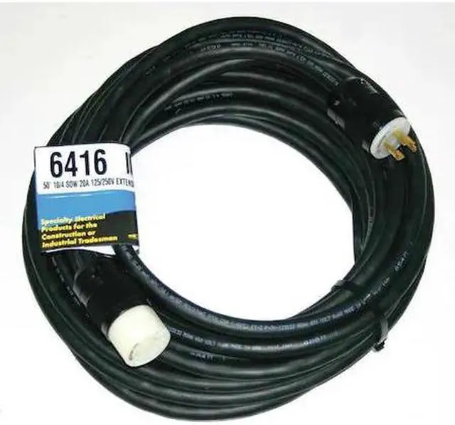Alt view image 3 of 3 - SOUTHWIRE 6416 SOW Extension Cord, 10 AWG, Outdoor, 10/4, 1 Outlets, L14-20R,