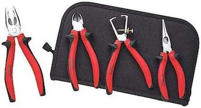 Main image of WIHA 32601 4 Piece Bi-Material Grip Plier Set Soft Vinyl Handle