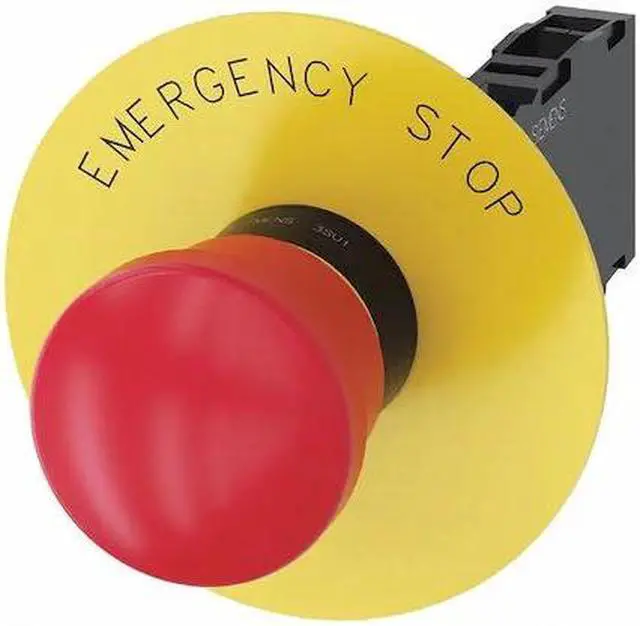 Alt view image 2 of 2 - Siemens Emergency Stop Push Button 22mm Red  Plastic  3SU1100-1HA20-1FG0