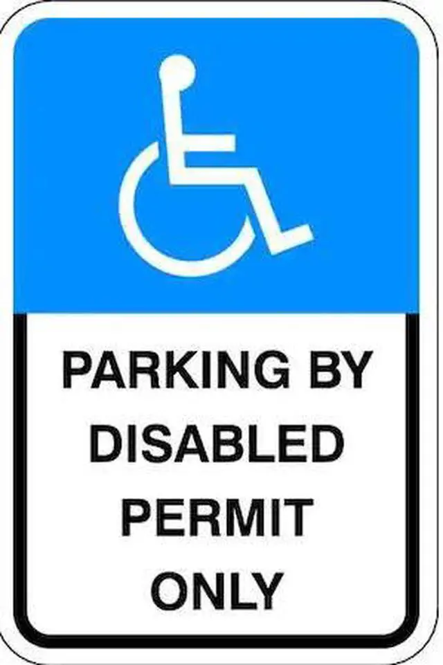 Alt view image 2 of 2 - LYLE HC-FL01-12HA Handicap Parking Sign, 12" W, 18" H, English, Aluminum, Blue,