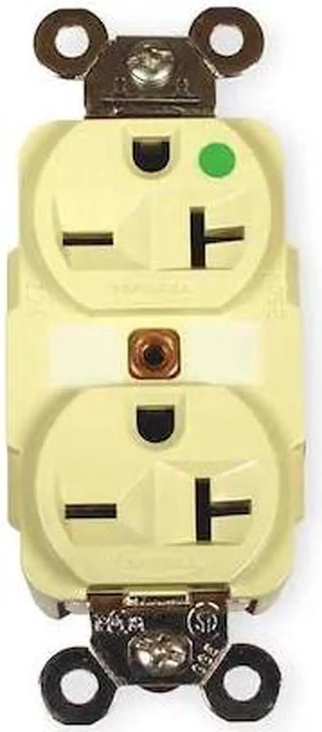 Alt view image 3 of 4 - HUBBELL WIRING DEVICE-KELLEMS HBL8400I Straight Blade Receptacle, 6-20R, 20 A,
