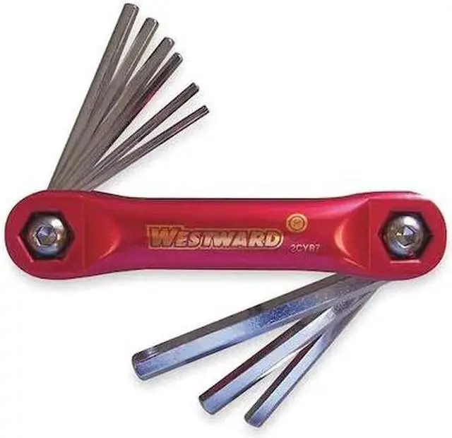 Alt view image 2 of 3 - Hex Key Set, 5/64 - 1/4 In., Fold-Up