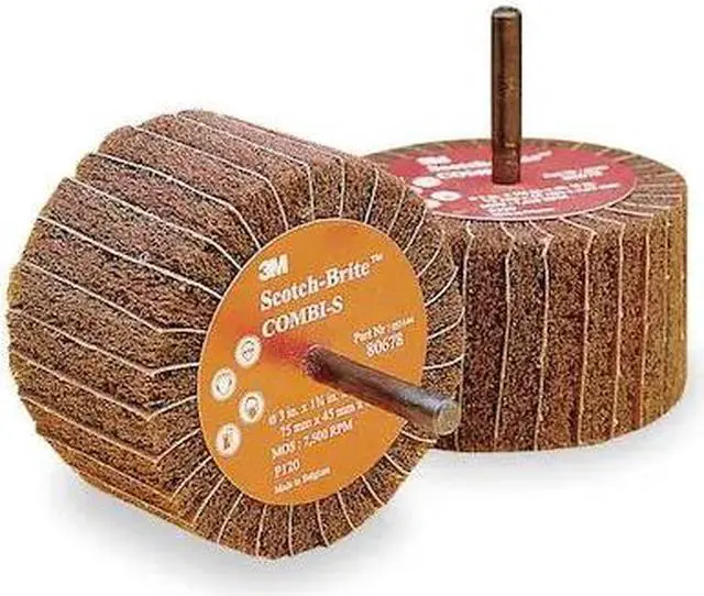 Alt view image 2 of 2 - SCOTCH-BRITE FN510079331 Flap Wheel,Intrleaf,AO,3x1.75x1/4Shk,80G
