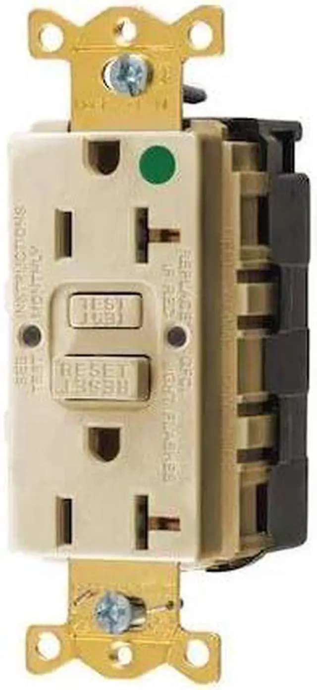 Alt view image 3 of 3 - HUBBELL WIRING DEVICE-KELLEMS SNAPGF83I GFCI Rceptcle, Hspital, Ivry, 20A, 1 HP