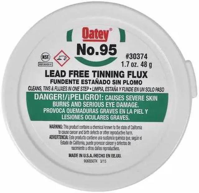 Alt view image 2 of 9 - OATEY 30374 Lead Free Flux,Paste,Lead Free,1.7 oz.