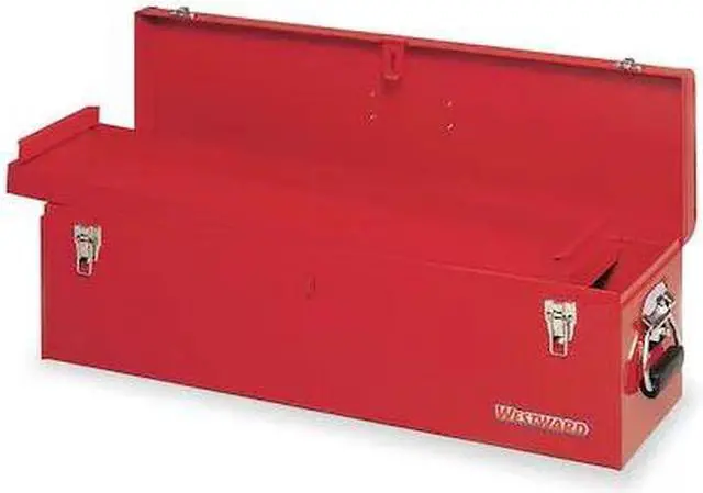 Alt view image 2 of 3 - WESTWARD 10J164 WESTWARD Tool Box, Steel, Red, 30 in W x 8 in D x 9 in H