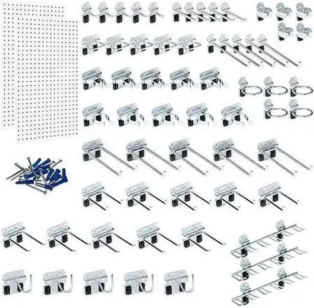 Alt view image 3 of 8 - Triton Products LB2-Kit White Epoxy 18 Gauge Steel Square Hole Pegboards
