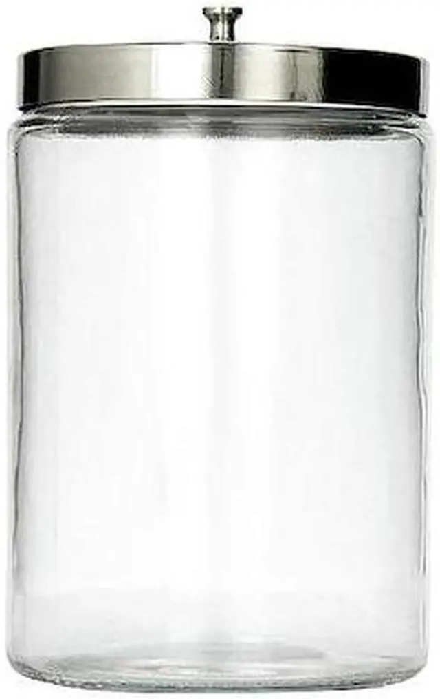 Alt view image 2 of 2 - MABIS Decorative Storage Apothecary Clear Glass Jar for Kitchen, Bathroom or Laundry Organization with Metal Lid, 4.1 x 3.9 x 7 inches
