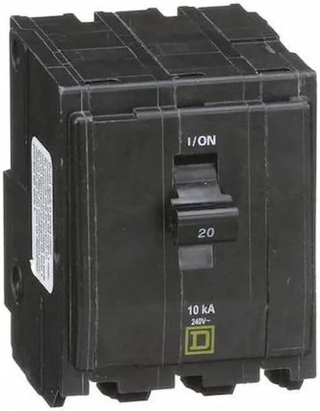 Alt view image 4 of 4 - SQUARE D QO320 Miniature Circuit Breaker, QO Series, 20A, 3 Pole, 120/240V AC,