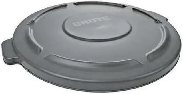 Main image of RUBBERMAID FG261960GRAY Brute Trash Can Top,Flat,Snap-On Closure,Gray