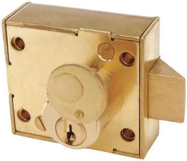 Alt view image 2 of 2 - CCL 55481 Enclosure Lock, Brass, Varies For Door Thickness, 0 Number of Keys,