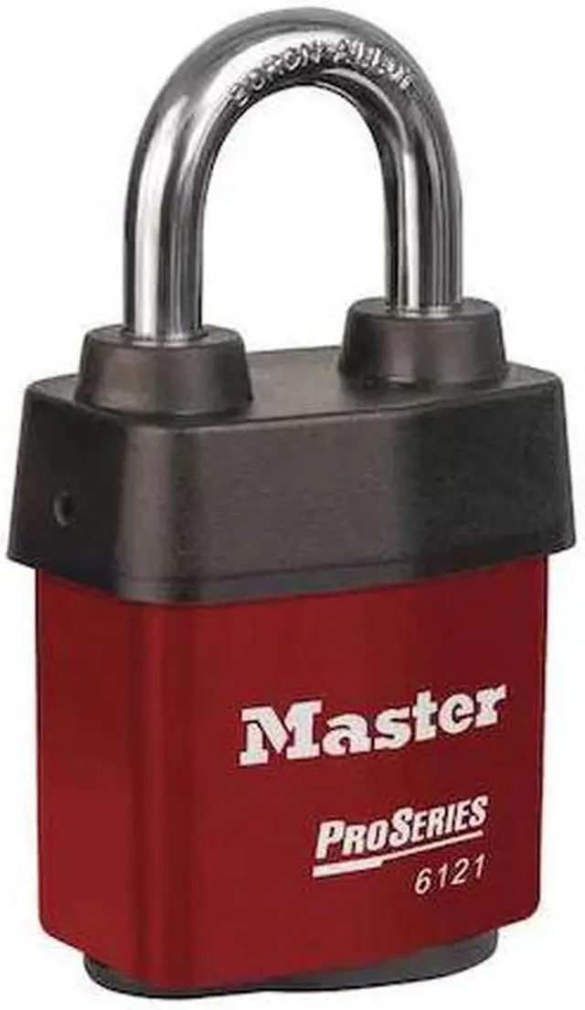 Alt view image 2 of 2 - MASTER LOCK 6121RED Lockout Padlock, Keyed Different, Steel, Red, 1 1/8 in