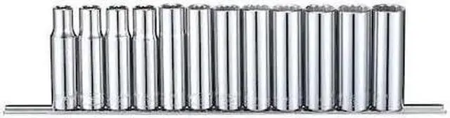 Main image of WESTWARD 53PN71 1/2" Drive Socket Set, Metric, 12pcs
