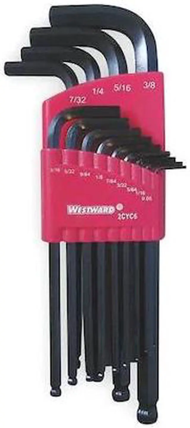 Alt view image 2 of 2 - Ball End Hex Key Set, 0.050 - 3/8 In.