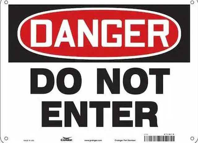 Main image of CONDOR 472M79 Safety Sign, 18 in Height, 24 in Width, Polyethylene, Horizontal