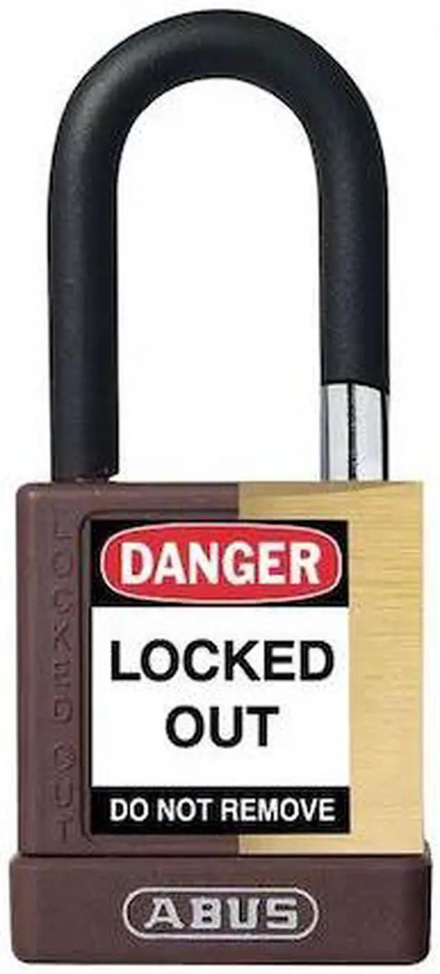 Alt view image 2 of 2 - Abus Alike-Keyed Padlock, Open Shackle Type, 1-1/2" Shackle Height, Brown  20041