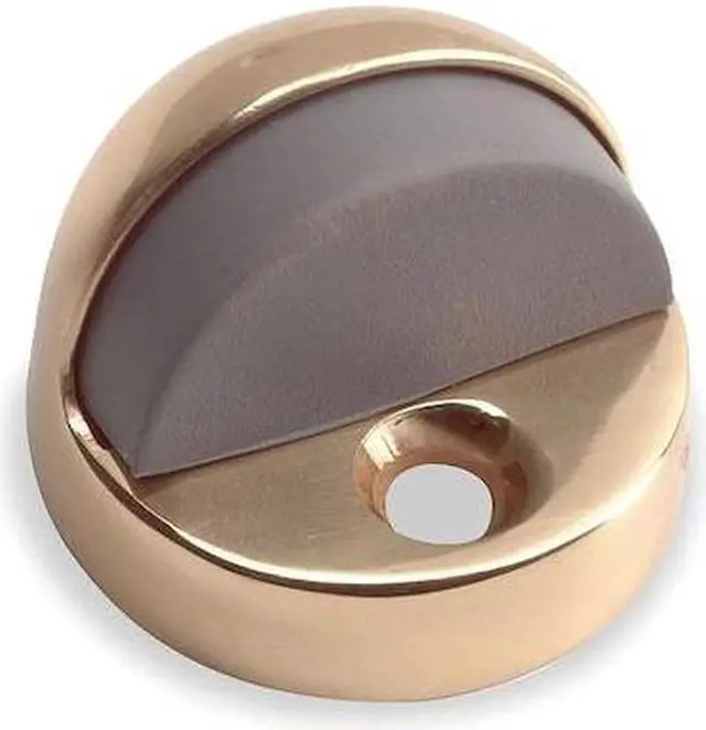 Alt view image 2 of 3 - ZORO SELECT 5U609 Dome Door Stop, Solid Brass, 1-1/4"H