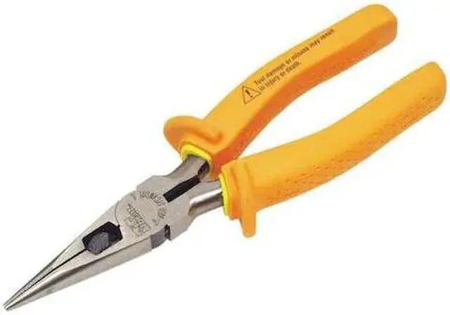 Alt view image 2 of 3 - IDEAL 35-9038 8 3/4 in Long Nose Plier,Side Cutter Cushion Grip Handle