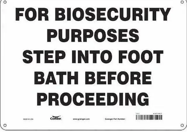 Main image of CONDOR 447V47 Biohazard Sign, 10 in H, 14 in W, Polyethylene, Horizontal